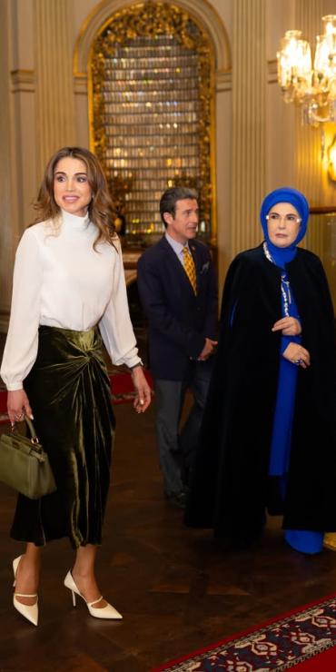 جلالة الملك عبدالله الثاني وجلالة الملكة رانيا العبدالله، مع الرئيس التركي رجب ط