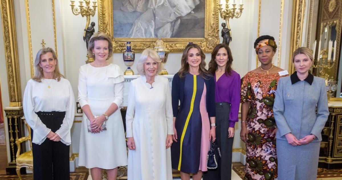 Queen Rania Attends Reception by Queen Consort Camilla to Combat ...